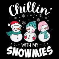 Chillin With My Snowmie Christmas Snow Teacher Snow Gift Drawstring Bag