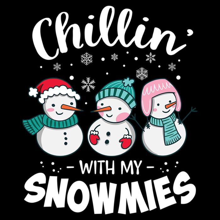 Chillin With My Snowmie Christmas Snow Teacher Snow Gift Drawstring Bag