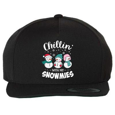 Chillin With My Snowmie Christmas Snow Teacher Snow Gift Wool Snapback Cap