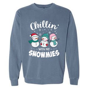 Chillin With My Snowmie Christmas Snow Teacher Snow Gift Garment-Dyed Sweatshirt