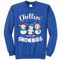 Chillin With My Snowmie Christmas Snow Teacher Snow Gift Tall Sweatshirt