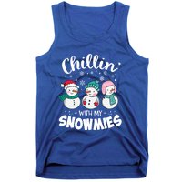 Chillin With My Snowmie Christmas Snow Teacher Snow Gift Tank Top