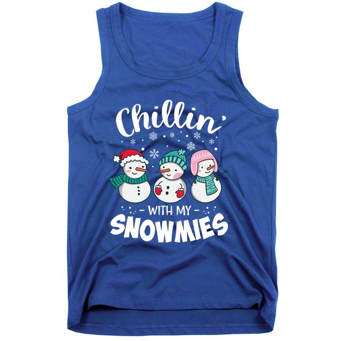 Chillin With My Snowmie Christmas Snow Teacher Snow Gift Tank Top