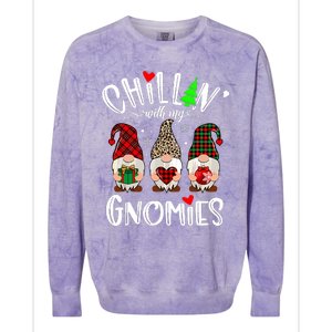 Chillin With My Gnomies Christmas Gnome Family Matching Xmas Colorblast Crewneck Sweatshirt