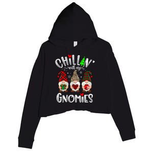 Chillin With My Gnomies Christmas Gnome Family Matching Xmas Crop Fleece Hoodie