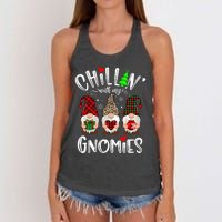 Chillin With My Gnomies Christmas Gnome Family Matching Xmas Women's Knotted Racerback Tank