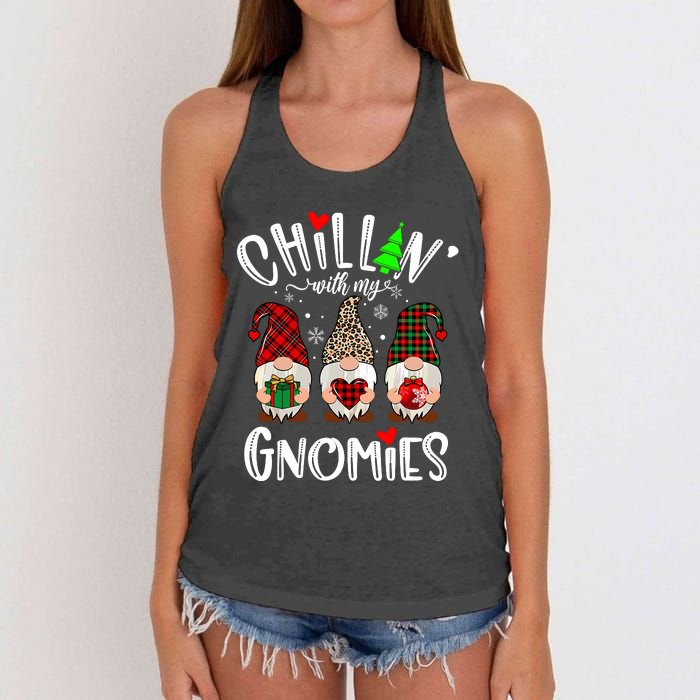 Chillin With My Gnomies Christmas Gnome Family Matching Xmas Women's Knotted Racerback Tank