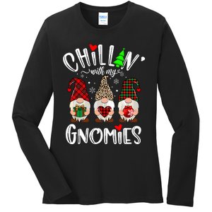 Chillin With My Gnomies Christmas Gnome Family Matching Xmas Ladies Long Sleeve Shirt