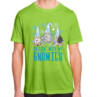 Chillin With My Gnomies Winter Snowflake Funny Gnome Gift Adult ChromaSoft Performance T-Shirt