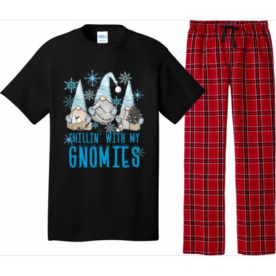 Chillin With My Gnomies Winter Snowflake Funny Gnome Gift Pajama Set