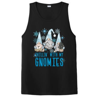 Chillin With My Gnomies Winter Snowflake Funny Gnome Gift PosiCharge Competitor Tank