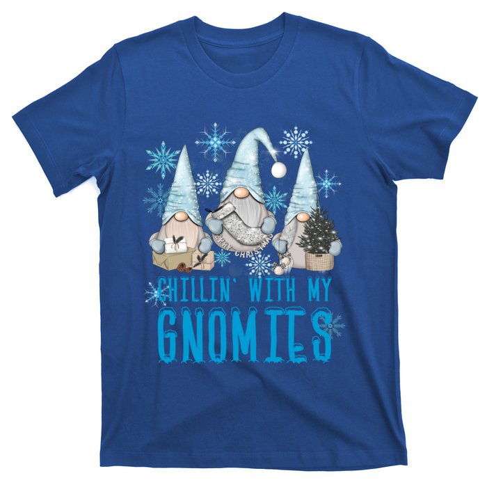 Chillin With My Gnomies Winter Snowflake Funny Gnome Gift T-Shirt