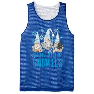 Chillin With My Gnomies Winter Snowflake Funny Gnome Gift Mesh Reversible Basketball Jersey Tank