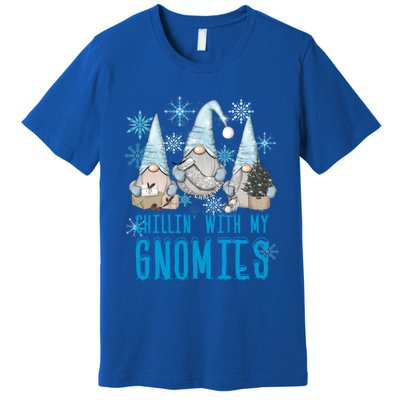 Chillin With My Gnomies Winter Snowflake Funny Gnome Gift Premium T-Shirt