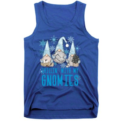 Chillin With My Gnomies Winter Snowflake Funny Gnome Gift Tank Top