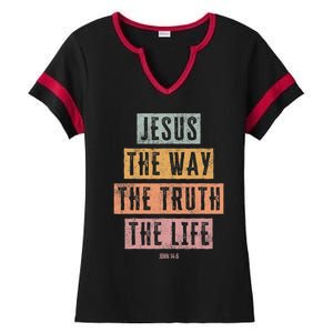 Christian Women Men Kids Jesus The Way Truth Life Ladies Halftime Notch Neck Tee