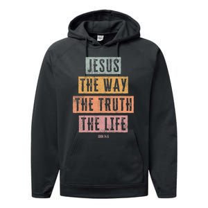 Christian Women Men Kids Jesus The Way Truth Life Performance Fleece Hoodie