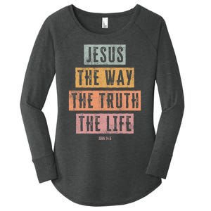 Christian Women Men Kids Jesus The Way Truth Life Women's Perfect Tri Tunic Long Sleeve Shirt