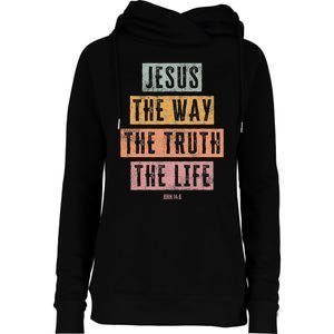 Christian Women Men Kids Jesus The Way Truth Life Womens Funnel Neck Pullover Hood