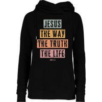 Christian Women Men Kids Jesus The Way Truth Life Womens Funnel Neck Pullover Hood