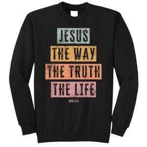 Christian Women Men Kids Jesus The Way Truth Life Tall Sweatshirt