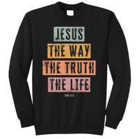 Christian Women Men Kids Jesus The Way Truth Life Tall Sweatshirt