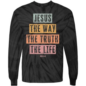 Christian Women Men Kids Jesus The Way Truth Life Tie-Dye Long Sleeve Shirt