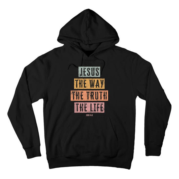 Christian Women Men Kids Jesus The Way Truth Life Tall Hoodie