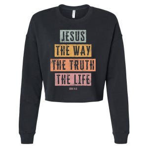 Christian Women Men Kids Jesus The Way Truth Life Cropped Pullover Crew