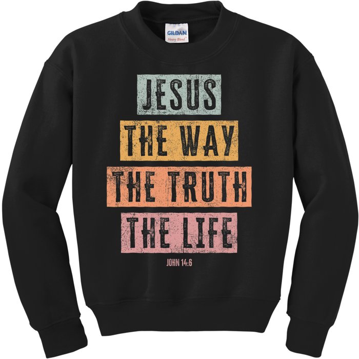 Christian Women Men Kids Jesus The Way Truth Life Kids Sweatshirt