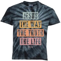 Christian Women Men Kids Jesus The Way Truth Life Kids Tie-Dye T-Shirt