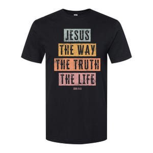 Christian Women Men Kids Jesus The Way Truth Life Softstyle CVC T-Shirt