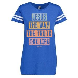 Christian Women Men Kids Jesus The Way Truth Life Enza Ladies Jersey Football T-Shirt