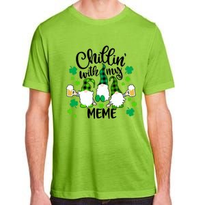 Chillin With My Meme St Patricks Day Gnomes Garden Gnome Adult ChromaSoft Performance T-Shirt