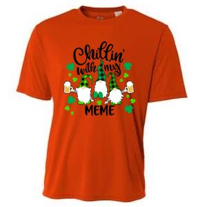 Chillin With My Meme St Patricks Day Gnomes Garden Gnome Cooling Performance Crew T-Shirt