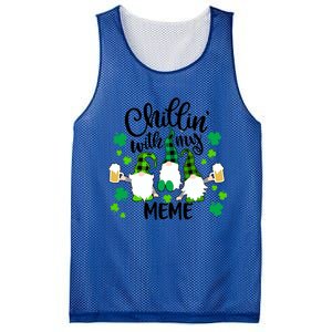 Chillin With My Meme St Patricks Day Gnomes Garden Gnome Mesh Reversible Basketball Jersey Tank