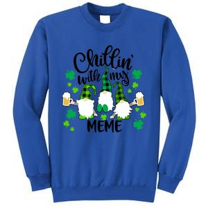 Chillin With My Meme St Patricks Day Gnomes Garden Gnome Tall Sweatshirt