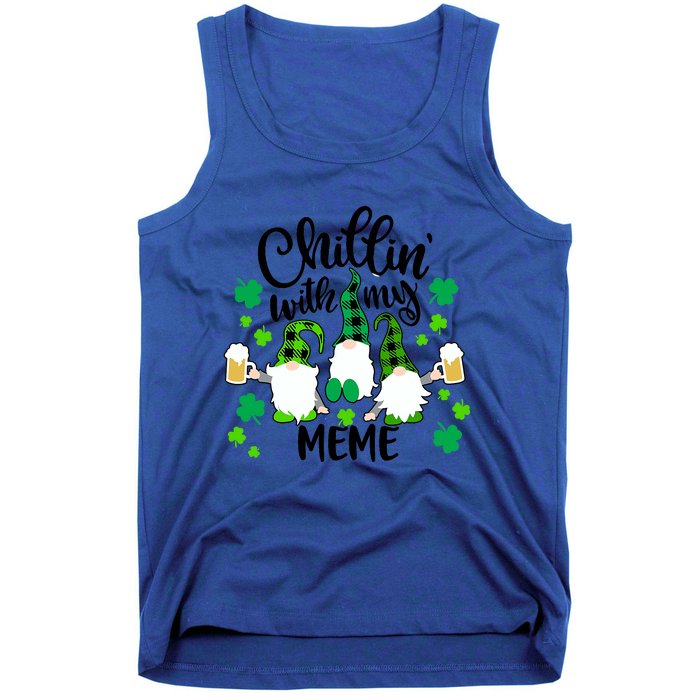 Chillin With My Meme St Patricks Day Gnomes Garden Gnome Tank Top