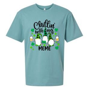 Chillin With My Meme St Patricks Day Gnomes Garden Gnome Sueded Cloud Jersey T-Shirt