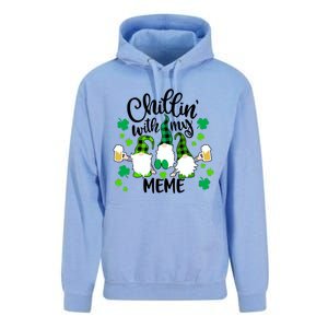 Chillin With My Meme St Patricks Day Gnomes Garden Gnome Unisex Surf Hoodie