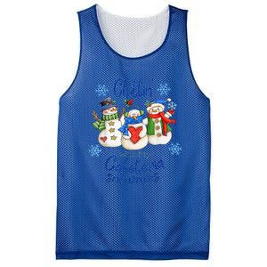 Chillin With My Cafeteria Snowmies Christmas Lunch Lady Mesh Reversible Basketball Jersey Tank