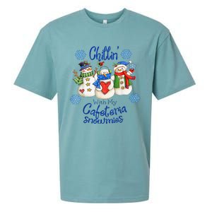 Chillin With My Cafeteria Snowmies Christmas Lunch Lady Sueded Cloud Jersey T-Shirt