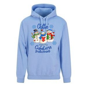 Chillin With My Cafeteria Snowmies Christmas Lunch Lady Unisex Surf Hoodie