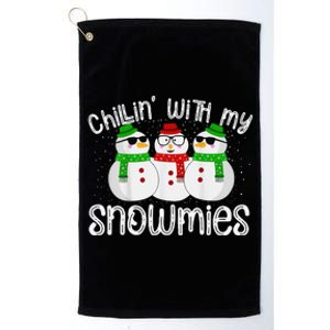 Chillin With My Snowmies Funny Cute Christmas Snowmen Platinum Collection Golf Towel