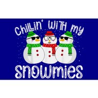 Chillin With My Snowmies Funny Cute Christmas Snowmen Bumper Sticker