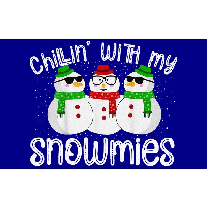 Chillin With My Snowmies Funny Cute Christmas Snowmen Bumper Sticker