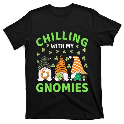 Chilling With My Gnomies St Patricks Day Gnome Shamrocks T-Shirt