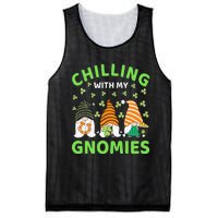 Chilling With My Gnomies St Patricks Day Gnome Shamrocks Mesh Reversible Basketball Jersey Tank