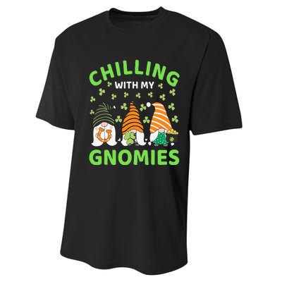 Chilling With My Gnomies St Patricks Day Gnome Shamrocks Performance Sprint T-Shirt