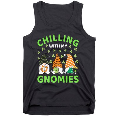 Chilling With My Gnomies St Patricks Day Gnome Shamrocks Tank Top